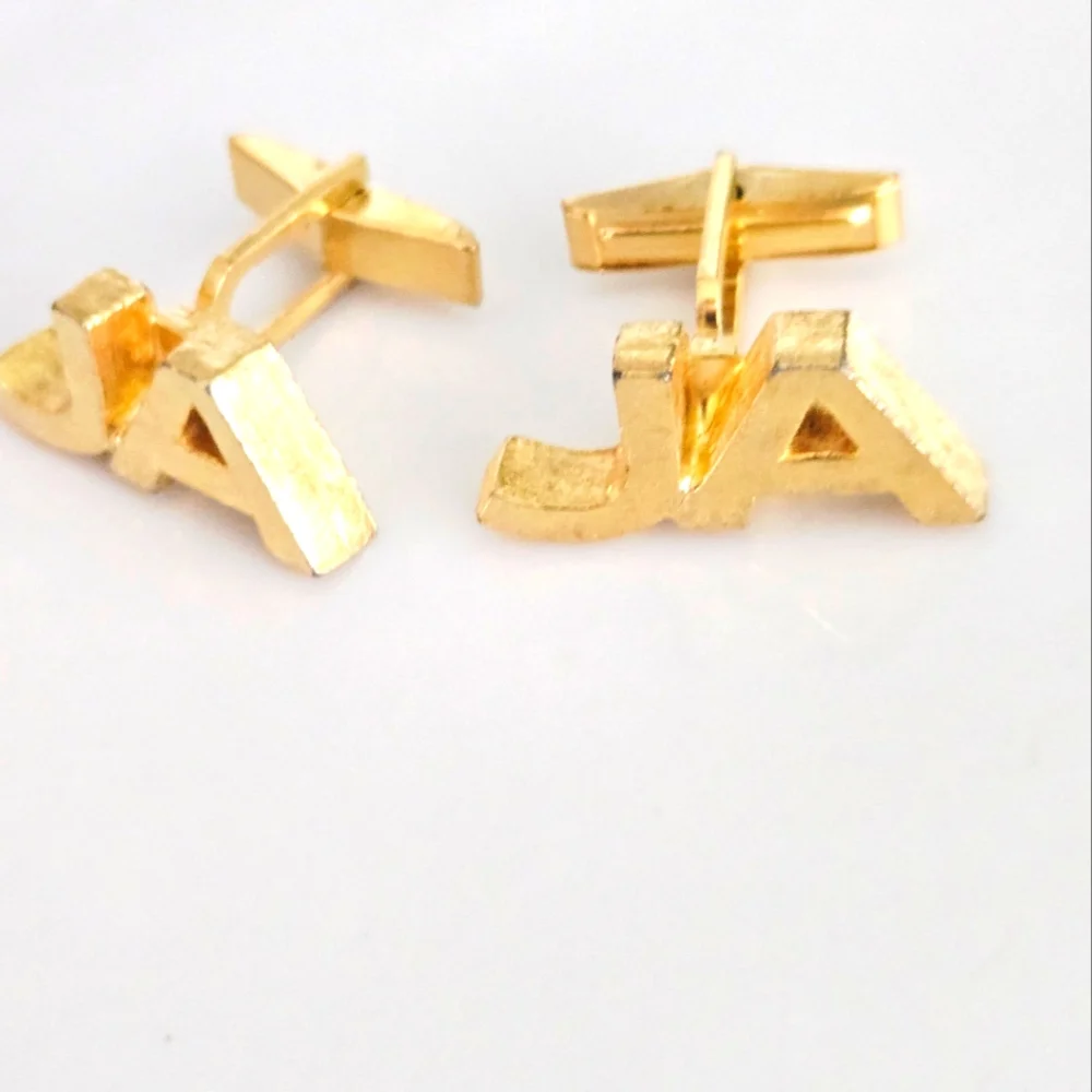 Vintage Goldtone JA Initial Cufflinks